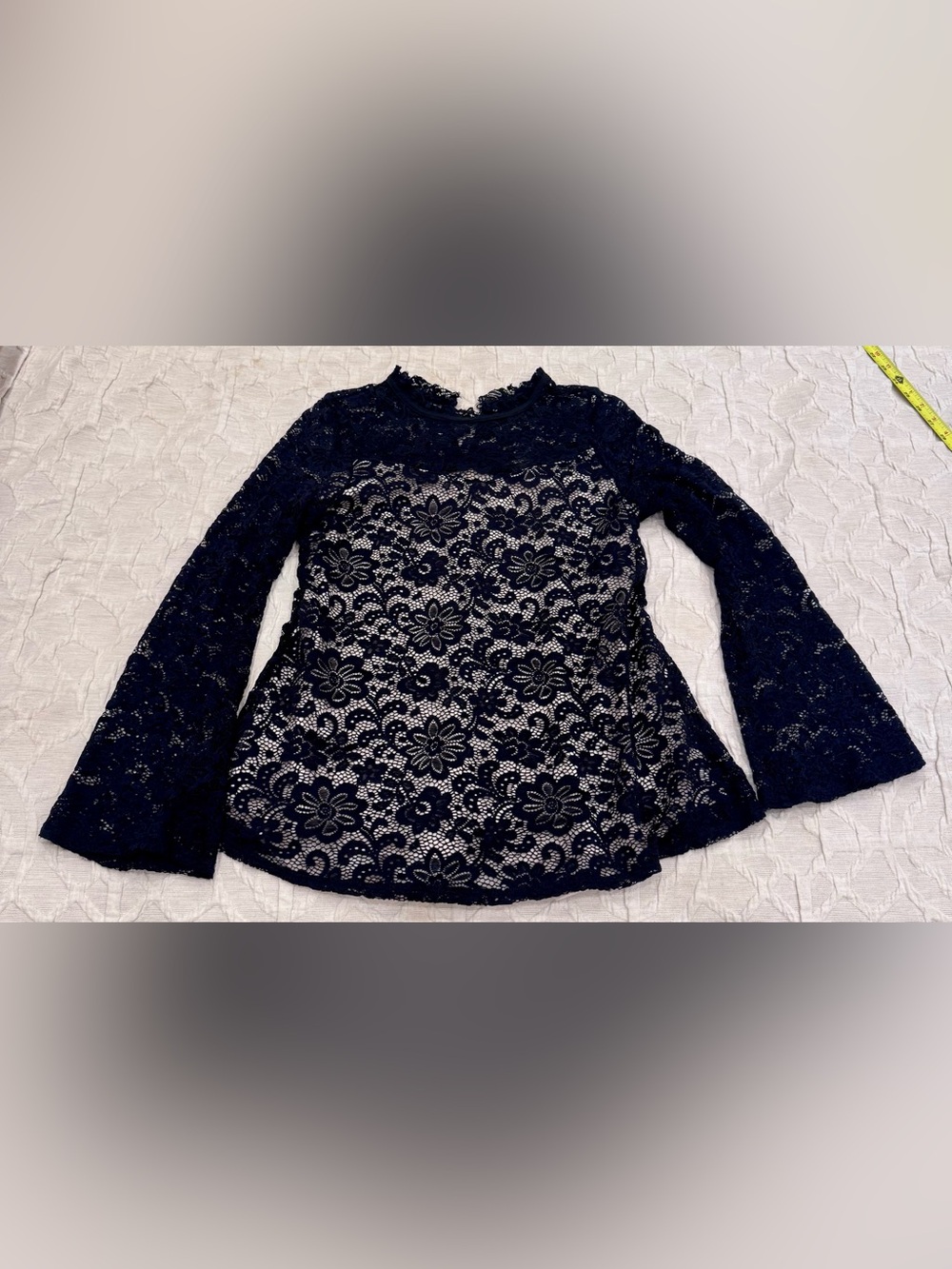 by & by Black Floral Lace Long Sleeve Blouse